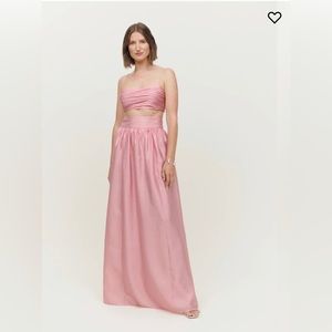 Reformation Carlow Soft Pink Maxi Dress Skirt